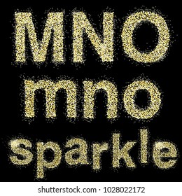 Alfabeto brillante vectorial. Letras con secuenciasy sparkle puede escribir cualquier palabra