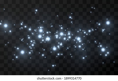 Vector Sparkle Flash. Bleu Light. Blue Flash, Dust, Stars, Sparkles. PNG Dust. Cosmic Dust. Vector Image.