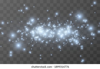 Vector sparkle flash. Bleu light. Blue flash, dust, stars, sparkles. PNG dust. Cosmic dust. Vector image.