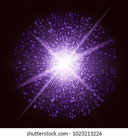 Vector sparkle. Halftone exposure effect