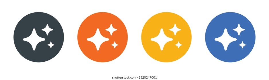 Vector Sparkle Star In Multiple Color. Sparkling Star Icons