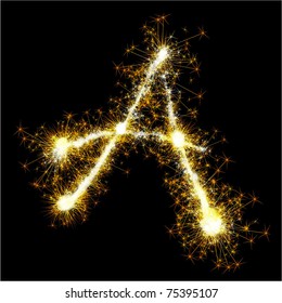 Vector Sparkler Alphabet.