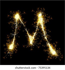 Vector sparkler alphabet.