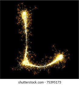 Vector sparkler alphabet.