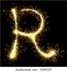 Vector sparkler alphabet.