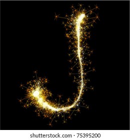 Vector sparkler alphabet.