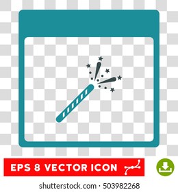Vector Sparkler Firecracker Calendar Page EPS vector pictogram. Illustration style is flat iconic bicolor soft blue symbol on a transparent background.