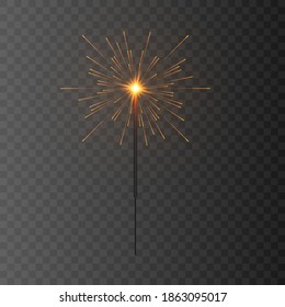 Vector sparkler. Fireworks sparks. Sparks sparkler png. A flash of sparks, a Christmas image. PNG sparks.