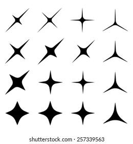 vector sparkles black symbols