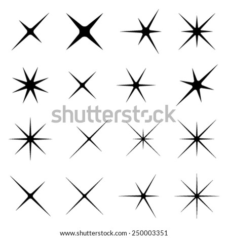 vector sparkles black symbols