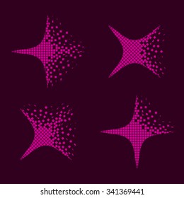 Vector Sparkles Flying Pixel Symbols