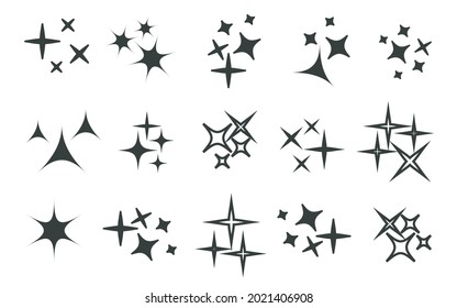El vector enciende el conjunto de iconos. Elemento estrella