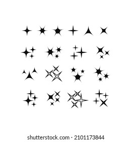 Vector sparkles icon set. Star element, light and bright vector illustration