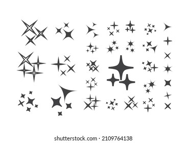 Vector sparkles icon set. Star element, light and bright vector illustration