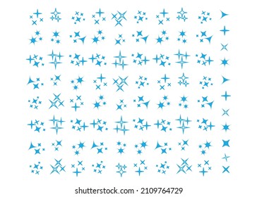Vector sparkles icon set. Star element, light and bright vector illustration