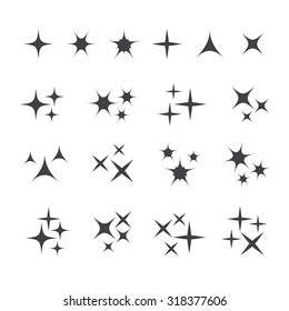 Vector sparkles icon set. Star element 