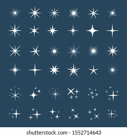 Vector sparkles icon set. Set of stars elements.