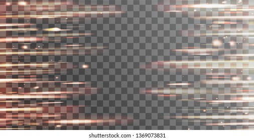 Vector sparkles on transparent background. Sparkling magic dust particles abstract pattern. Glow light effect. White sparks glitter, flash, stars, comets shine for Christmas holiday decoration. 