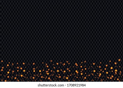  Vector sparkles on a transparent background. Christmas light effect. Sparkling magical dust particles. 