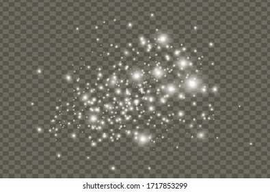  Vector sparkles on transparent background. Christmas abstract pattern. Sparkling magic dust particles.