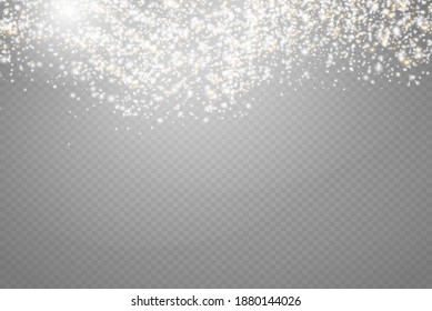 El vector brilla sobre un fondo transparente. Patrón abstracto de Navidad. Partículas mágicas mágicas de polvo
