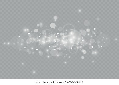 Vektorgrafik funkelt auf transparentem Hintergrund. Die Stäube funkeln und die goldenen Sterne leuchten mit besonderem Licht. Weihnachtslicht-Effekt. funkelnde magische Staubpartikel.