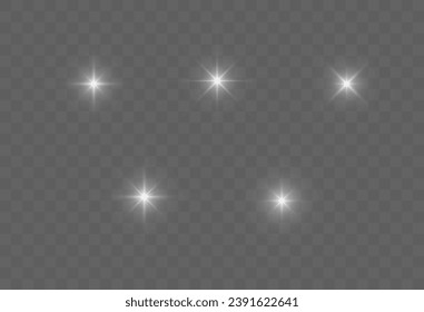  Vector sparkles on transparent background. Christmas abstract pattern. Sparkling magic dust particles.