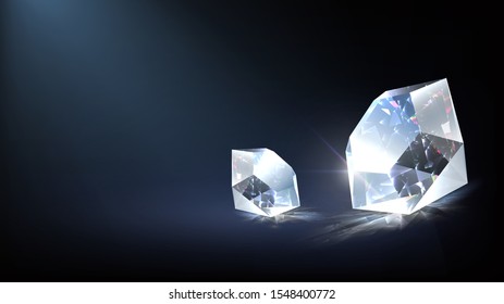 Vector sparkling diamond, gem, shiny jewel