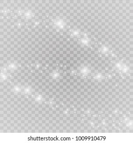 Vector sparkling falling star. Stardust trail. Glow light effect. Vector illustration. Christmas flash Concept.