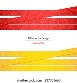 Vector sparkling ribbons