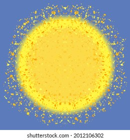 Vector Sparkling Star, Glowing Light Explosion. Starburst with Sparkles on Blue Background.