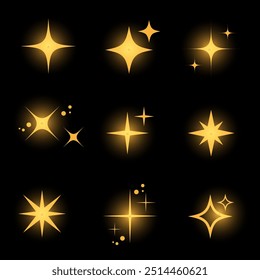 Vector sparkling star shape collections
