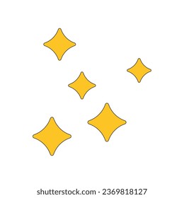 Vector sparkling stars on white background.