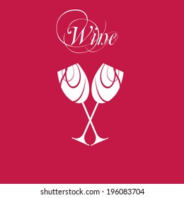 vector sparkling wine glasses with wine or champagne