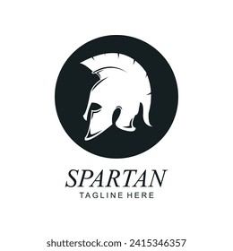 Vector de plantilla de logotipo de casco espartano vectorial