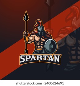 vector spartan mascot Logo design, Gaming Mascot Logo Design for Sport or e-sport Logo template
