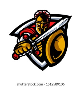 Vector of spartan warrior mascot