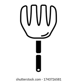 Vector spatula salad spoon icon with outline style