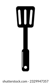 vector spatula, silhouette isolated on white
