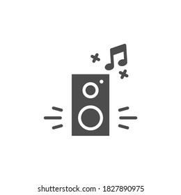 vector speaker glyph black and white icon