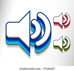 vector speaker icon web design element set.
