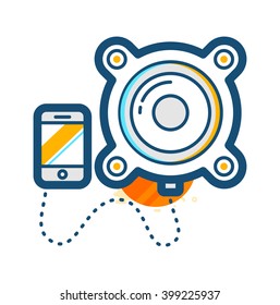 Vector Speaker for Mobile phone in flat minimalistic style