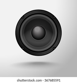 Vector speaker with shadow on a gray background