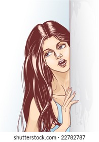 Vector speaking girl