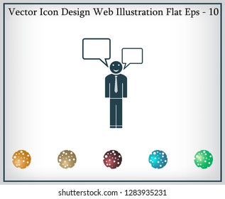 Vector speaking man icon isolated