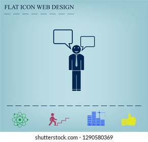 Vector speaking man icon isolated