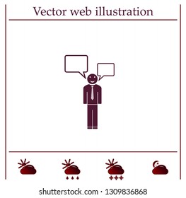 Vector speaking man icon isolated