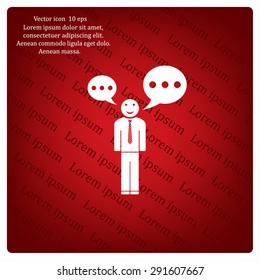 Vector speaking man icon isolated