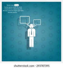 Vector speaking man icon isolated