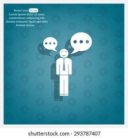 Vector speaking man icon isolated